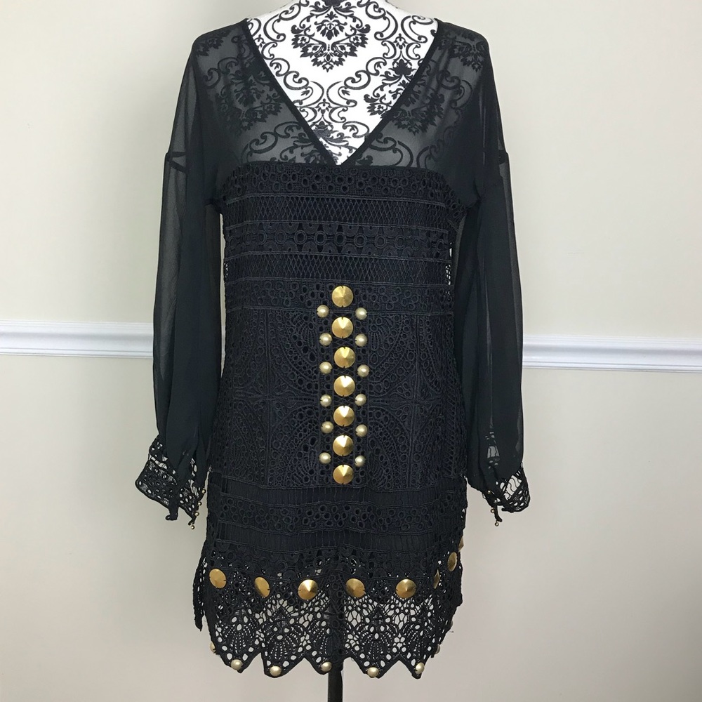 IXIAH | Black lace embellished dress